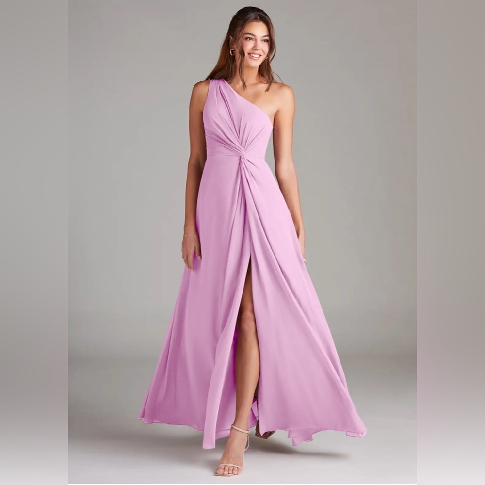 Elegant One-Shoulder Pink Dress